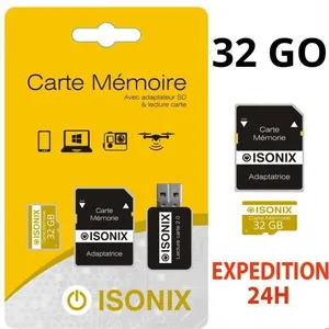 Comparateur de prix : ISONIX Carte Mémoire Micro-sd 32 go Micro SDHC/SDXC + Adaptateur 100% ...