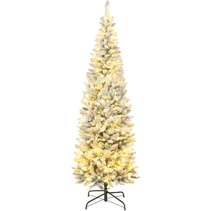 Sapin De Noël Étroit Vert 210 Cm Avec Led Bicolores 11 Modes Et 687 Br... pas cher