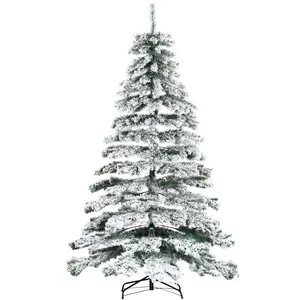Sapin De Noël Enneigé Vert Et Blanc 225 Cm Avec 1083 Branches Et Suppo...