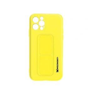 Comparateur de prix : Wozinsky Coque pour iPhone 12 Pro Max Silicone Support Magnétique Pliable jaune