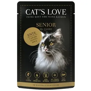 Cat's Love 12 x 85 g pour chat - Senior canard pas cher