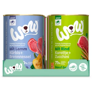 Comparateur de prix : 6x 400g WOW Adult paquet mix (5 sortes) nourriture pour chien humide