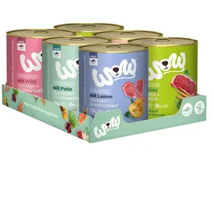 Comparateur de prix : 6x 800g WOW Adult paquet de mélange (5 sortes) nourriture pour chien humide