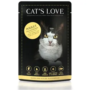 Cat's Love 12 x 85 g pour chat - pur poulet pas cher