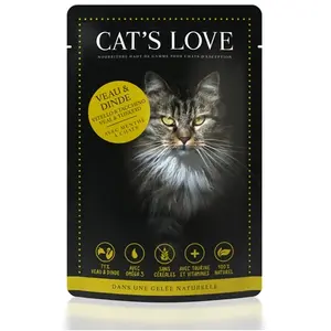 Cat's Love 12 x 85 g pour chat - veau, dinde pas cher