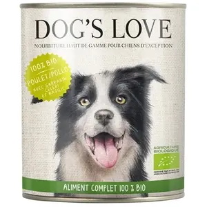 Boîte Chien   Dog's Love bio Poulet 200 gr