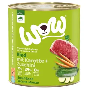 WOW.Pet 6x 800g WOW Adult boeuf nourriture pour chien humide pas cher