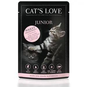 Cat's Love 12 x 85 g pour chat - Junior poulet pas cher