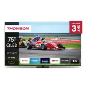 Thomson Google TV 75" QLED Pro avec pied central rotatif, 144Hz 190cm 2024 pas cher