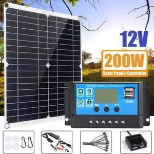 KJEHOME panneau solaire kit complet 200w 12V Flexible solar cell haute... pas cher