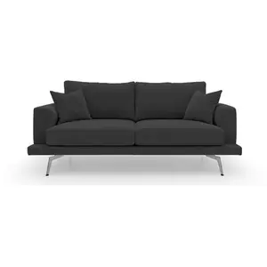 ALTEREGO DIVANI Canapé tissu Logan 2 places max 198 cm Noir pas cher
