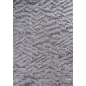 Nazar Tapis BIANCA à motif géométrique en relief gris - 80x150 cm 80 x 150 cm pas cher
