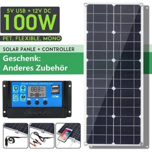 TEMPSA 100W Panneau Solaire Double DC USB Monocristaline Flexible Char...Vendu parcdiscount