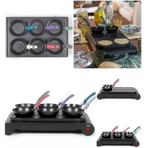 Comparateur de prix : Livoo Appareil de 6 mini woks + Crêpes électriques et plaque de cuis...