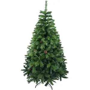 SOLAGUA NAVIDAD Arbre de Noël Artificiel Extra Rempli Sapin Combiné à Deux Feuilles de 150 à 240 cm et Support Métallique (Vert, 180cm 690Tips)