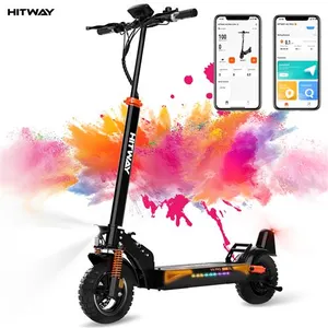 Trottinette Électrique Pliable - HITWAY - Pneus Solides 10" - 500W - A... pas cher