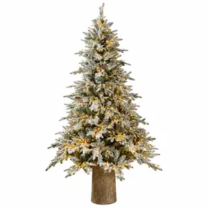 Sapin de noël enneigé de 210 cm avec 2500 mini led, ø148 cm