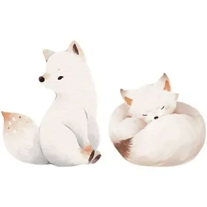 Decochic Sticker en vinyle XL renards de Noël blanc pas cher