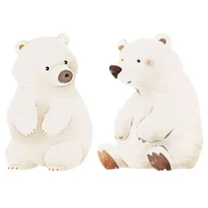 Decochic Sticker en vinyle XL ours de Noël blanc pas cher