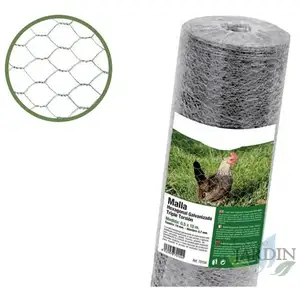 Grillage à Poule 13mm 1x25 m. Galvanisé Maille Hexagonal Cloture poulailler voliere Poulailler Jardin metallique Grillage Triple