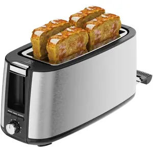 Woox Grille-pain 4 tranches avec bac à miettes amovible, fentes extra large... pas cher