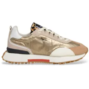 Pepe Jeans pour femme. PLS600039 Baskets de mode en or (36), Doré, Plat, Lacets, Casuel