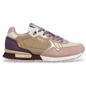 Pepe Jeans pour femme. PLS400021 Baskets beiges Brit Back (39), Plat, 1 à 3 cm, Lacets, Casuel, Synthétique