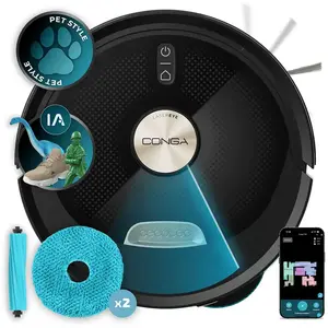 Comparateur de prix : Cecotec Conga M100 Spin AI - Aspirateur robot et laveur - Noir