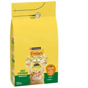 Comparateur de prix : Purina - Croquettes chat mélange de Poulet, Dinde avec des Légumes 1.5KG friskies