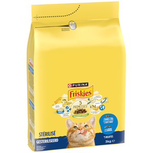 Friskies Croquettes chat sterilisé mélange de Saumon, Thon et Légumes 3KG Purina pas cher