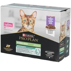 PROPLAN PRO PLAN Adulte Stérilisé Maintenance Canard en Sauce 10x85g pas cher