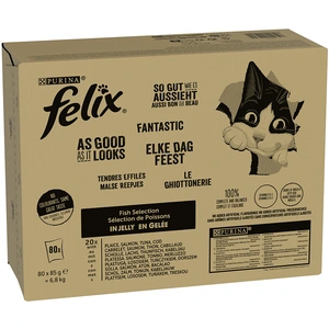 Comparateur de prix : 80x85g Mégapack Felix Tendres Effilés thon, saumon, cabillaud, carrele...