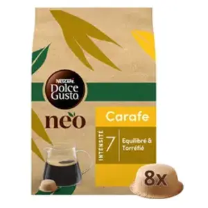 Comparateur de prix : NESTLE Pack de 8 capsules café Neo par Dolce Gusto Nescafé Carafe