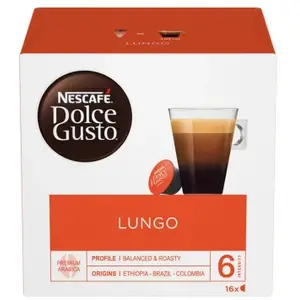 Comparateur de prix : Capsules de café NESCAFÉ® Dolce Gusto® Lungo, 16 pièces.