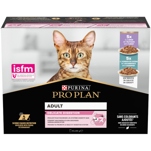 Comparateur de prix : Purina Aliment Pro Plan Adulte Delicate Digestion Poisson Sauce - 10x85g