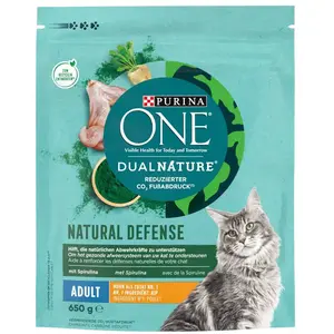 PURINA ONE Dual Nature Adulte poulet, spiruline pour chat - 650 g pas cher