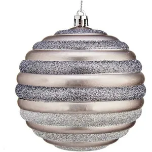 Krist+ - Boule de Noël ø 10 cm 6 Unités Argenté PlastiqueVendu paramazon