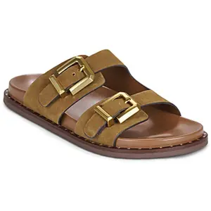 Alpe pour femme. 557511 Sandales en cuir marron Isabella (37), Plat, Aucun, Casuel