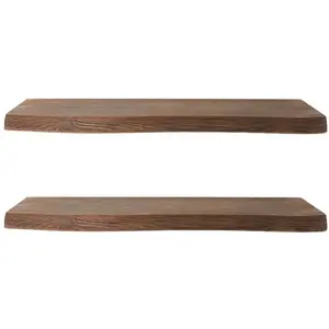 Hannun Étagère 2 pièces en bois couleur marron 120 cm pas cher