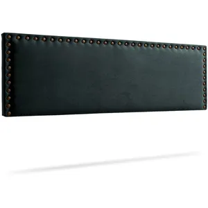 Moonia - Tête de lit rembourée Modena noire - 145 cm T.U pas cher