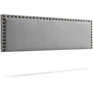 Moonia Tête de Lit Tapisée MODENA Aqualine 145x55x8 cm - Gris Clair - pas cher