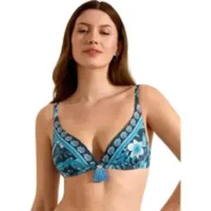 Haut de maillot de bain décolleté préformé sans armatures femme Selmark Acanthus Bleu 95C BM235SE-bleu pas cher