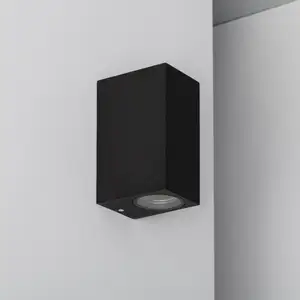 Comparateur de prix : Applique Murale Extérieure Aluminium Miseno Noire Éclairage Double Fac...