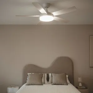 TECHBREY Ventilateur de Plafond Silencieux Patroclo Blanc 132cm Motor dc Avec lumière Télécommande Non pas cher