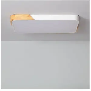 Comparateur de prix : TECHBREY Plafonnier Led 30w Rectangulaire Bois Et Métal 625x425 Mm Cct Sélectionnable Semi-Dari Blanc