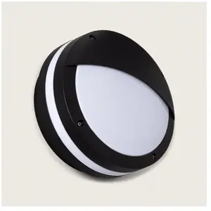 TechBrey Applique extérieure aluminium Natoli Ø300 mm IP65 Noir 75 mm