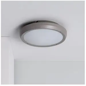 Comparateur de prix : Ledkia - Plafonnier Rond Extérieur Curio IP65 Gris Ø300 mm Gris