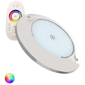TECHBREY Spot LED Piscine en Saillie Inox RGBW Submersible 12V DC IP68 20W RGBW avec télécommande 30 mm