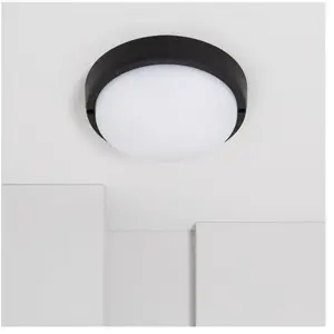 Comparateur de prix : TECHBREY Plafonnier led Extérieur Rond 25W Hublot Black IP65 Ø175 mm 3000K Blanc chaud