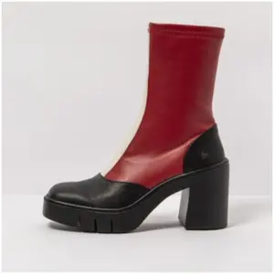 Art pour femme. 1197311RB003_008 Bottines en cuir rouge - Hauteur du talon : 9cm (39), 8 à 10 cm, Fermeture éclair, Casuel
